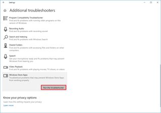 Microsoft Store app troubleshooters