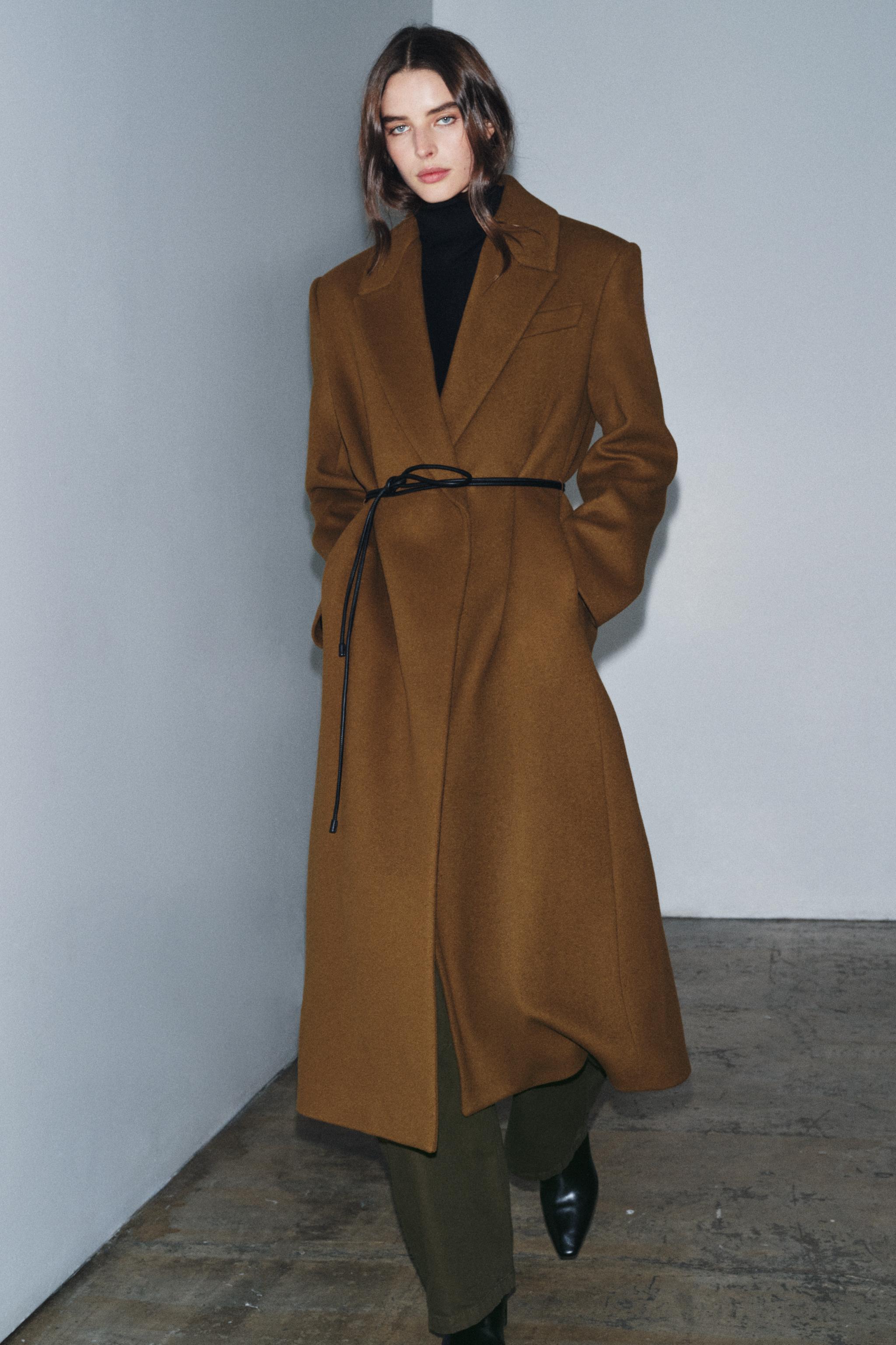 Wool Blend Coat Zw Collection