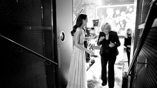 london, england october 17 in this exclusive image released on october 21, 2021, catherine, duchess of cambridge and emma thompson are seen together backstage during the earthshot prize 2021 at alexandra palace on october 17, 2021 in london, england photo by chris jacksongetty images