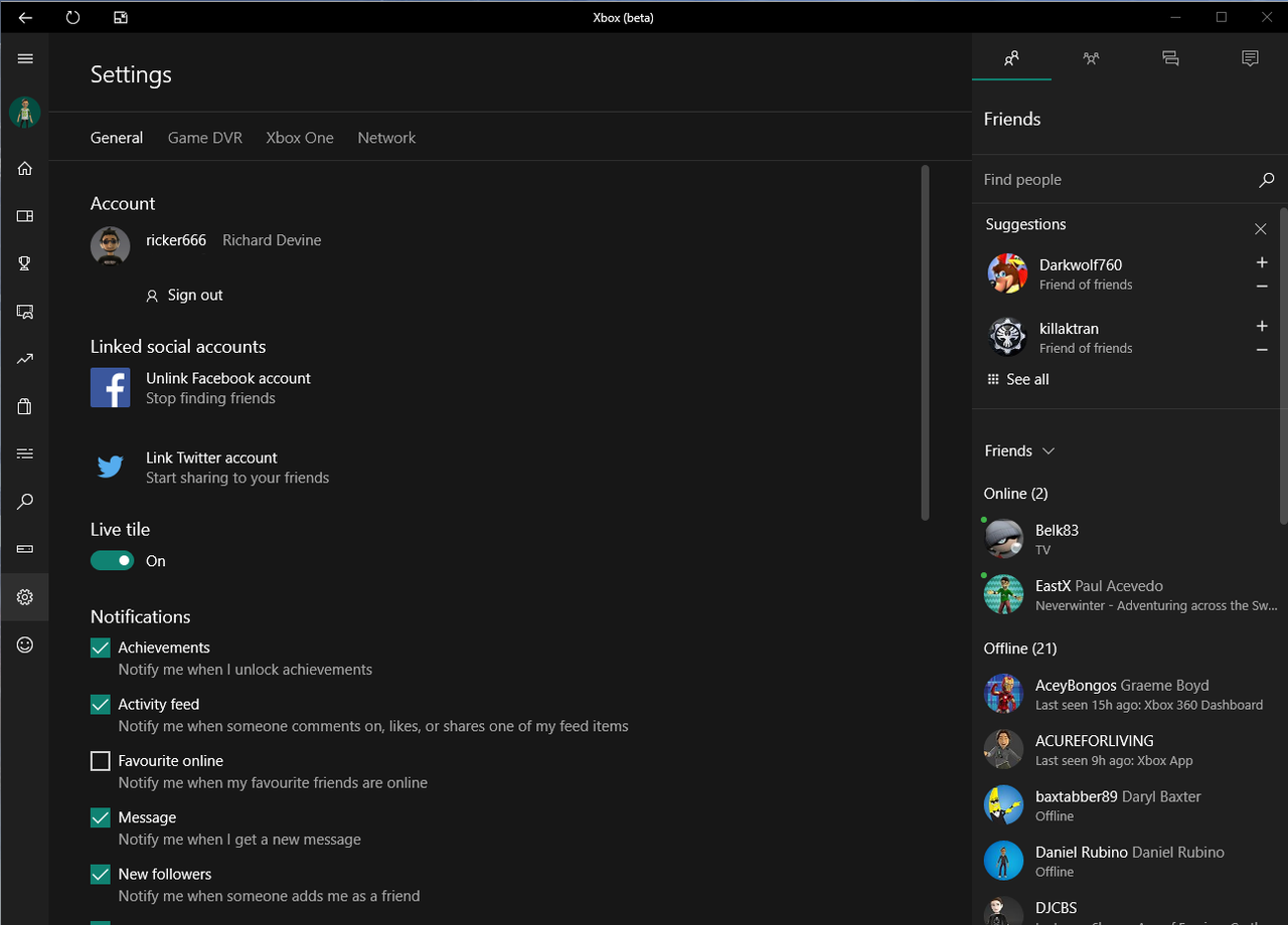 Xbox app