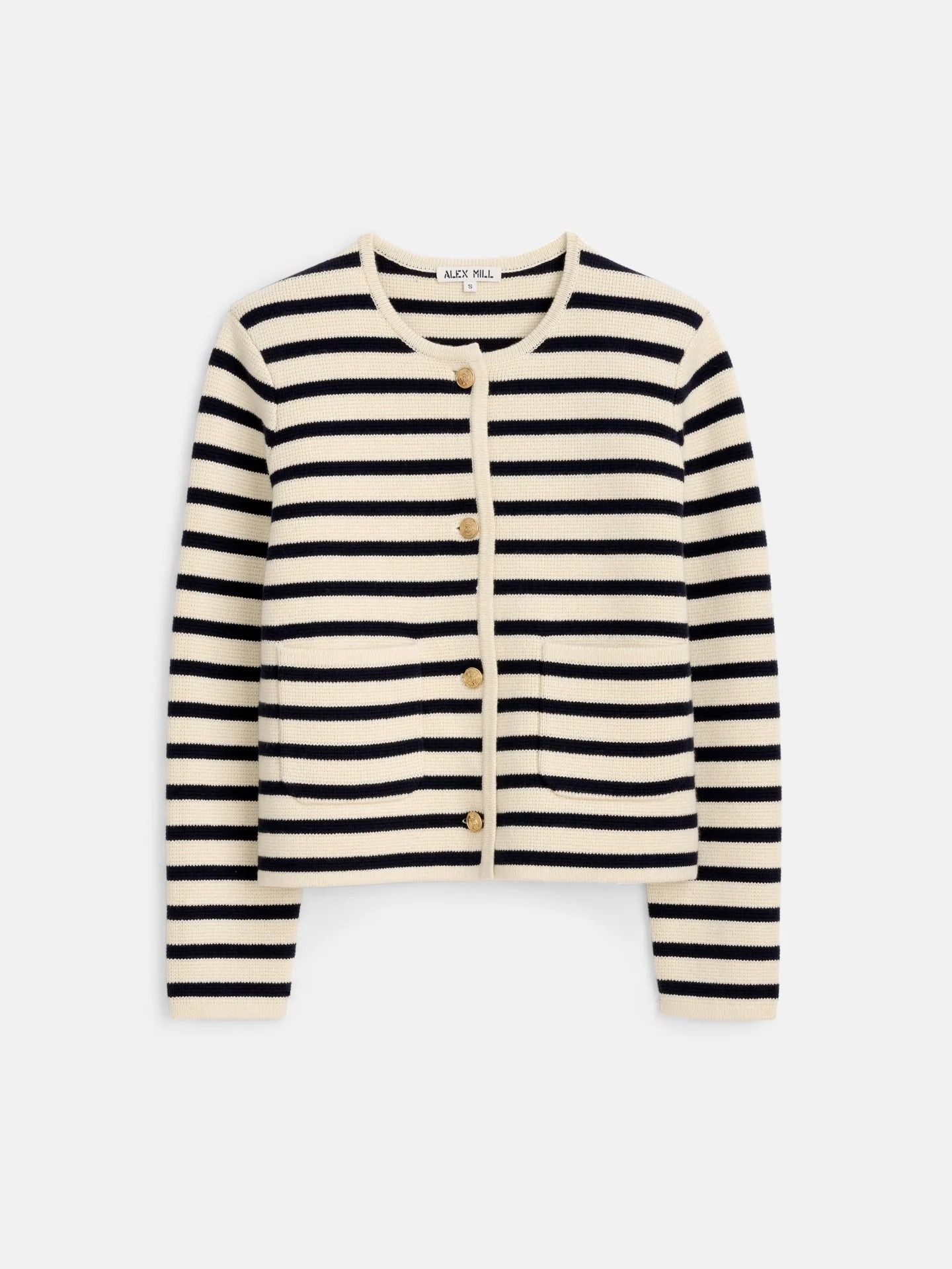 Alex Mill, Paris Sweater Jacket in Stripe