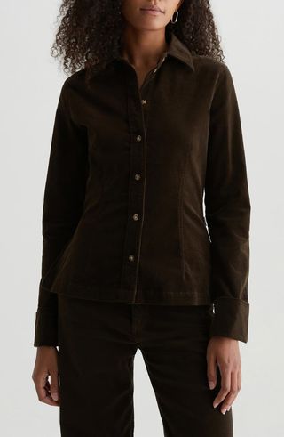 Cheryl Stretch Velveteen Shirt Jacket