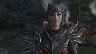 Lydia wears a suit of heavy armor