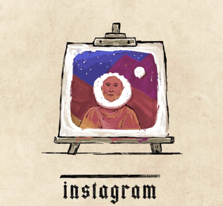 Instagram logo in a Medieval style