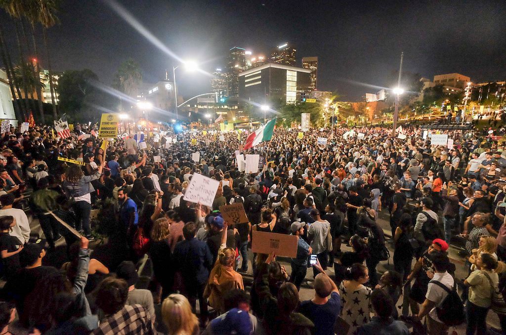 Protesters in Los Angeles against President-elect Trump