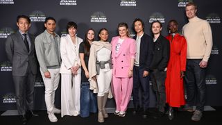 A photograph of the Star Wars: The Acolyte cast and showrunner at Star Wars Celebration 2023 in London