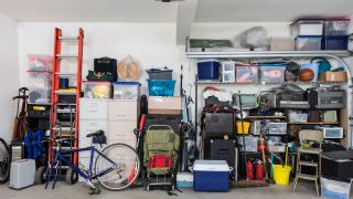 Miscellaneous items stored in a garage