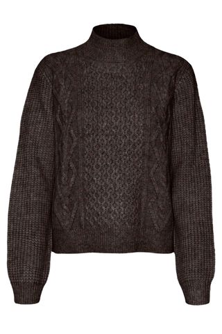 Universe Mock Neck Cable Sweater