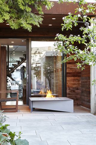 modern outdoor furniture ideas with modern fire pit fire table