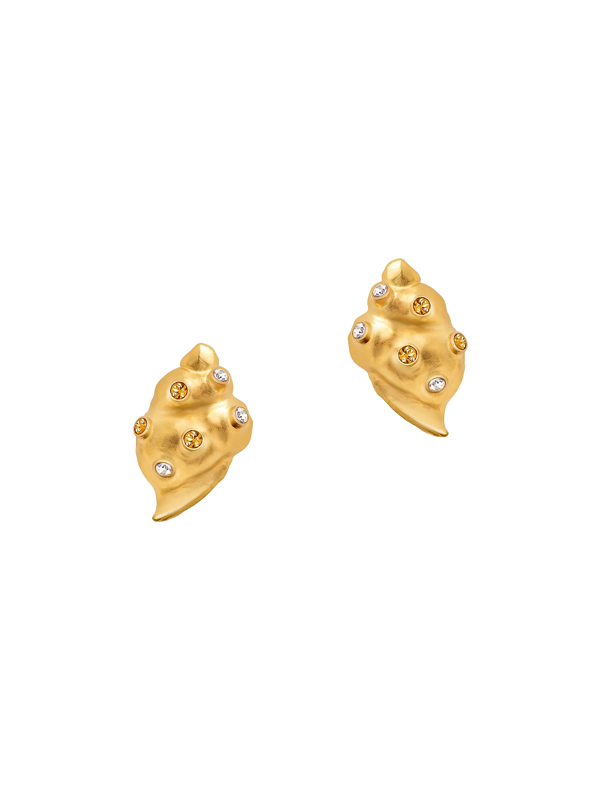 Seashell 24k-Gold-Plated &amp;amp; Glass Crystal Stud Earrings