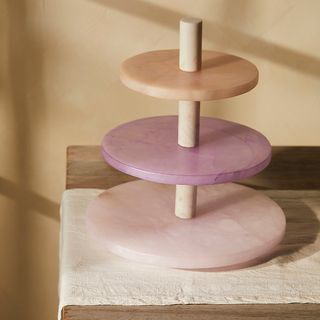 a dyed alabaster cake stand