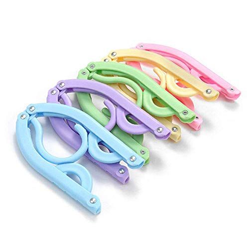 10 Pcs Travel Hangers - Cruise Ship Essentials Portable Folding Clothes Hangers Travel Accessories Foldable Clothes Drying Rack for Travel (colorful 10pcs)
