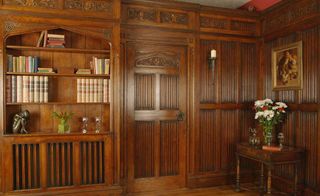 Distinctive-Country-Furniture-oak-linenfold wood wall panels