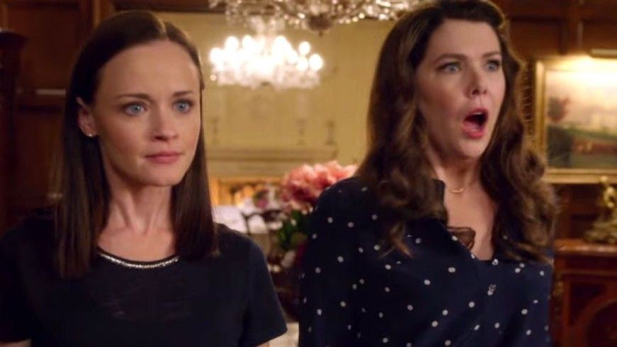 Scene from &#039;Gilmore Girls&#039;, ladies look surprised