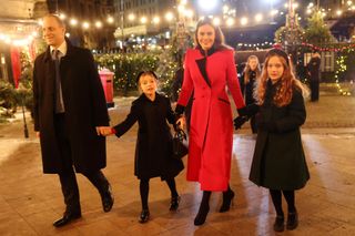 Lord and Lady Frederick Windsor with their children at Kate Middleton's Carol concert