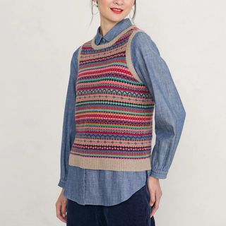 Seasalt Cornwall Merino Wool Rich Jacquard Knitted Vest