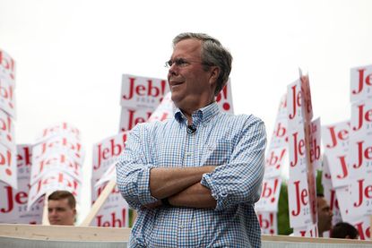 Jeb Bush at a 4th of July Parade in New Hampshire.