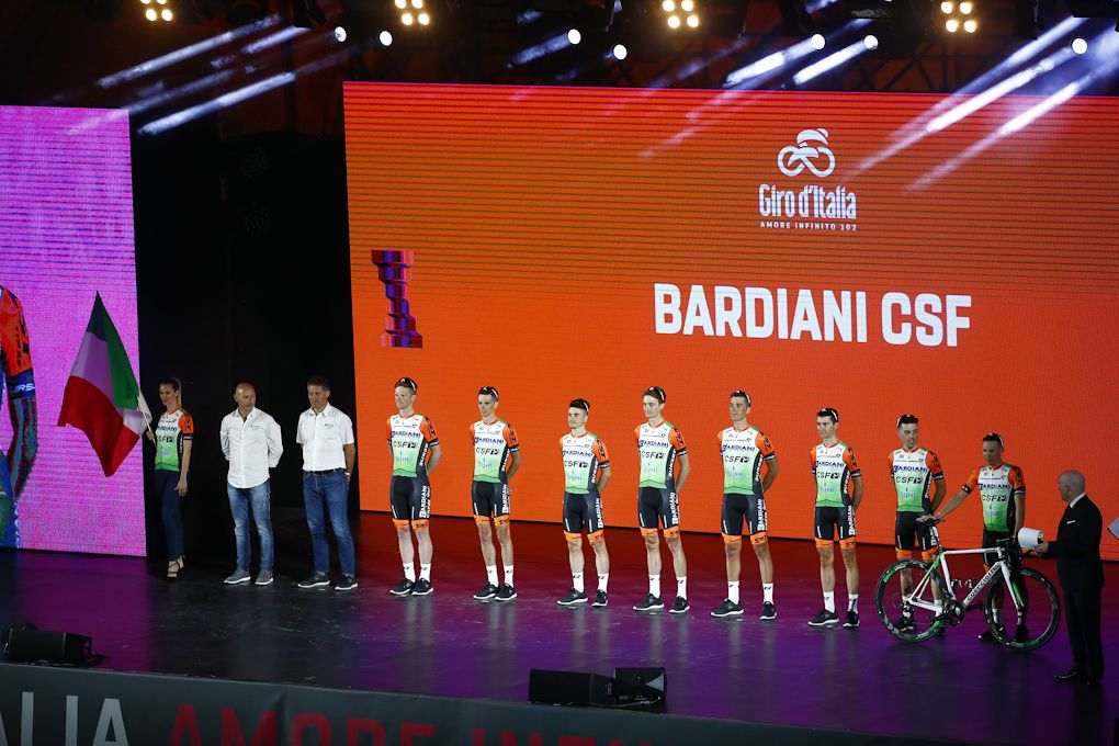 Bardiani CSF at the Giro team presentation in Bologna