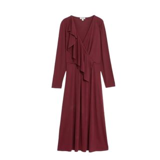 Jaeger burgundy wrap front dress