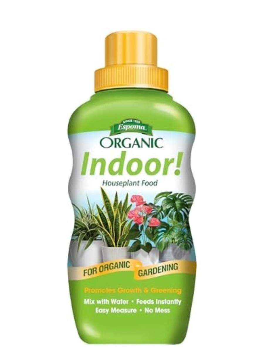 A bottle of organic houseplant fertilzer