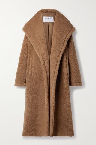 Apogeo oversized camel hair and silk-blend fleece coat