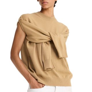 Crew Neck With Open Armhole | Camel