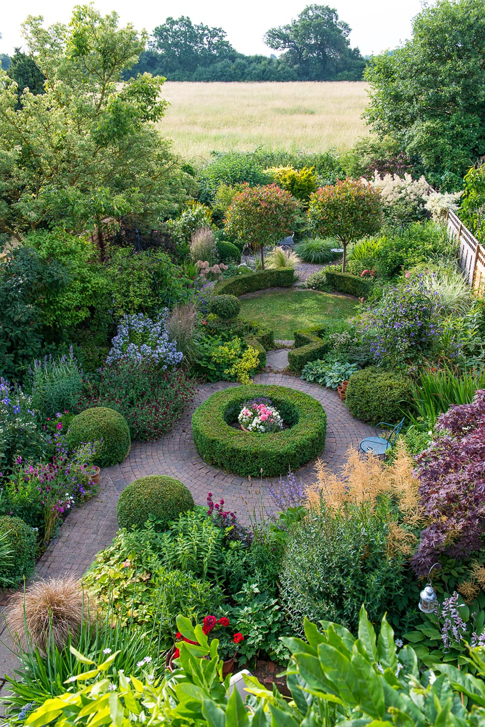 landscaped garden split into zones