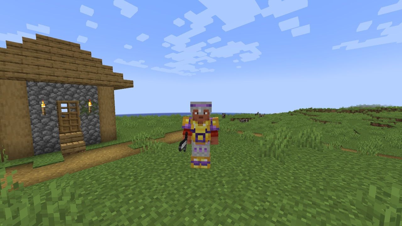 In-game screenshot of Minecraft 1.20's armor trim feature.