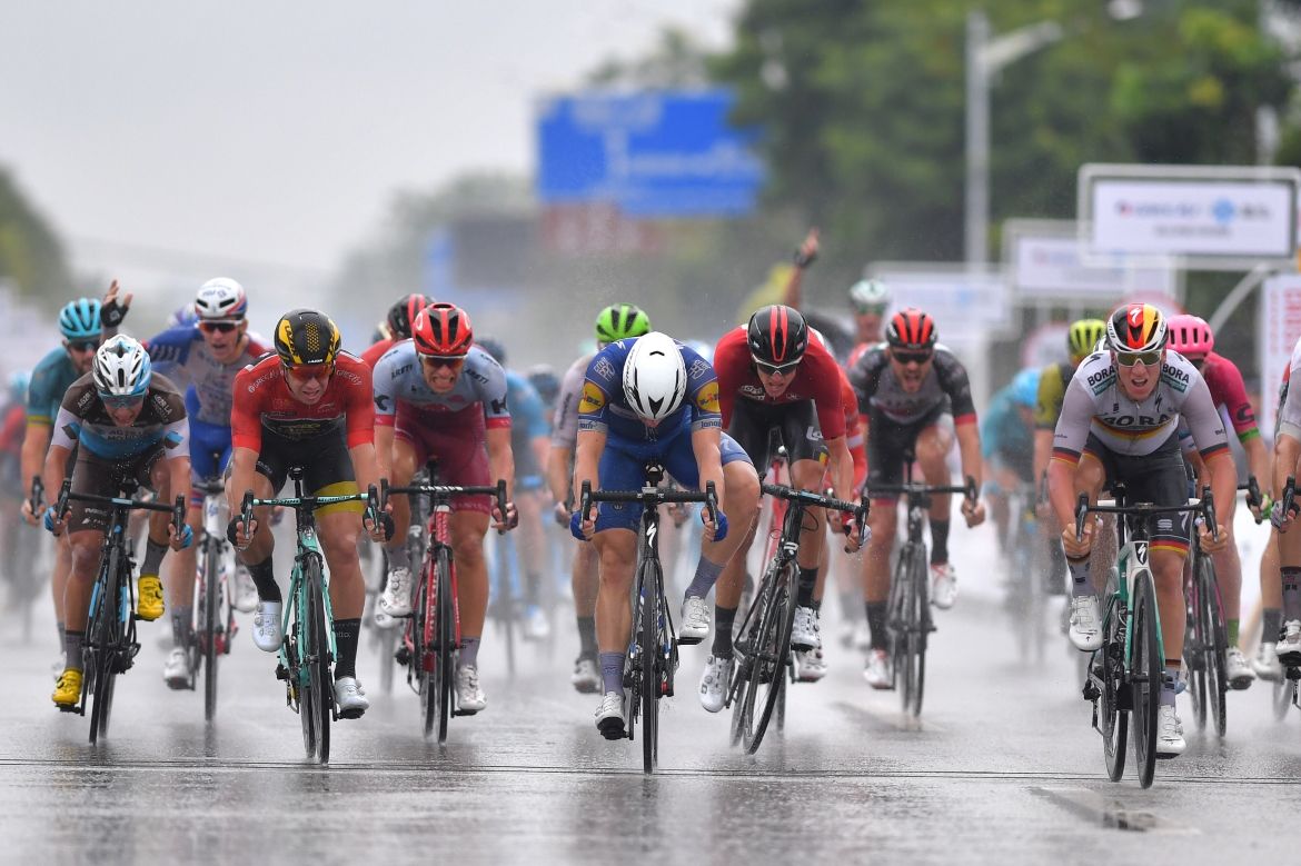 Pascal Ackermann (Bora-Hansgrohe) hits the line first