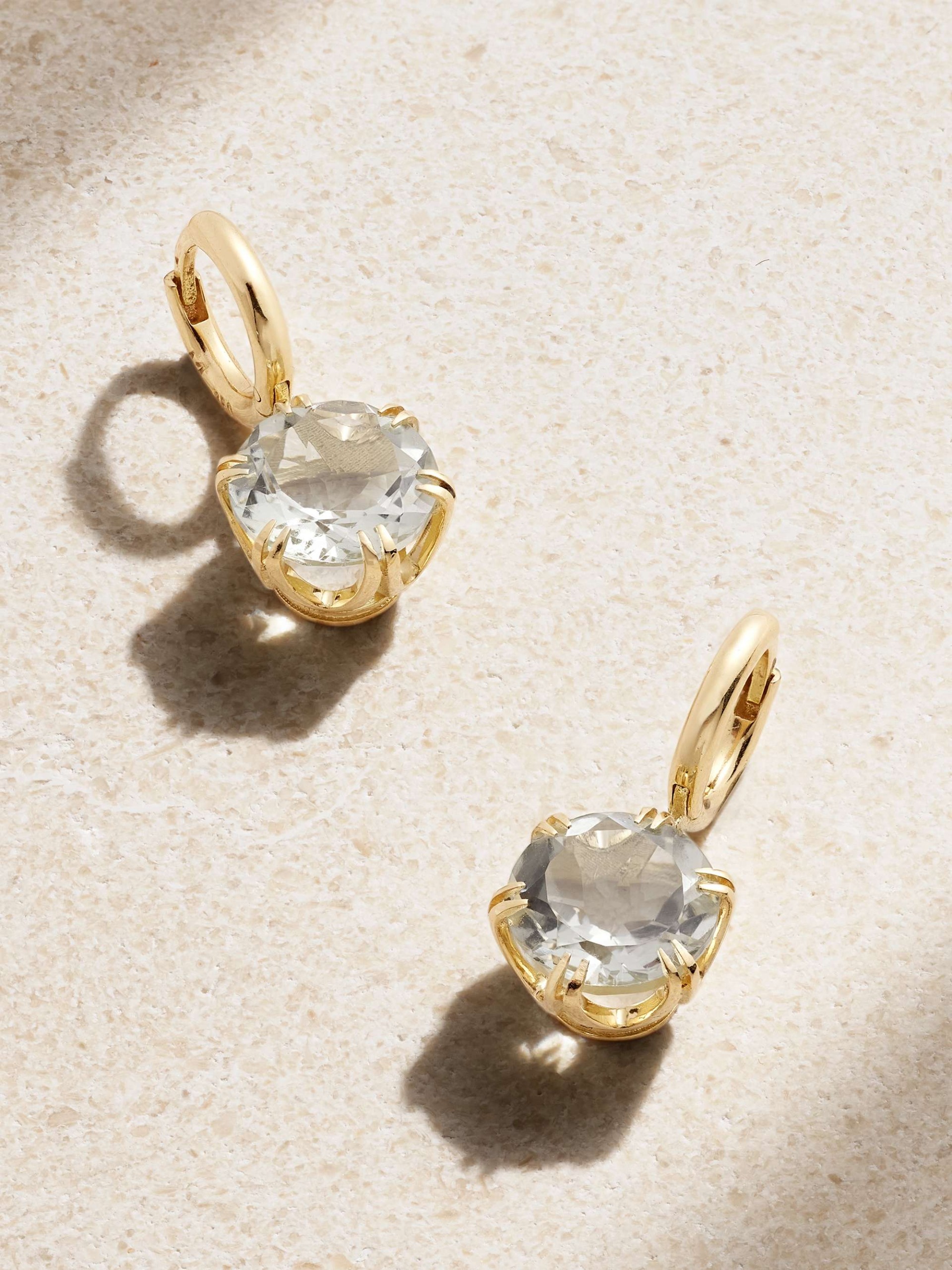 Mini Crown 18-Karat Gold Amethyst Earrings