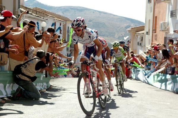 Daniel Moreno (Katusha) set a fierce pace on the steepest slopes in support of Joaquim Rodriguez.