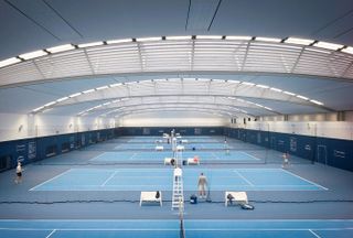 Roland Garros Training Centre with a wide, shallow, domed roof