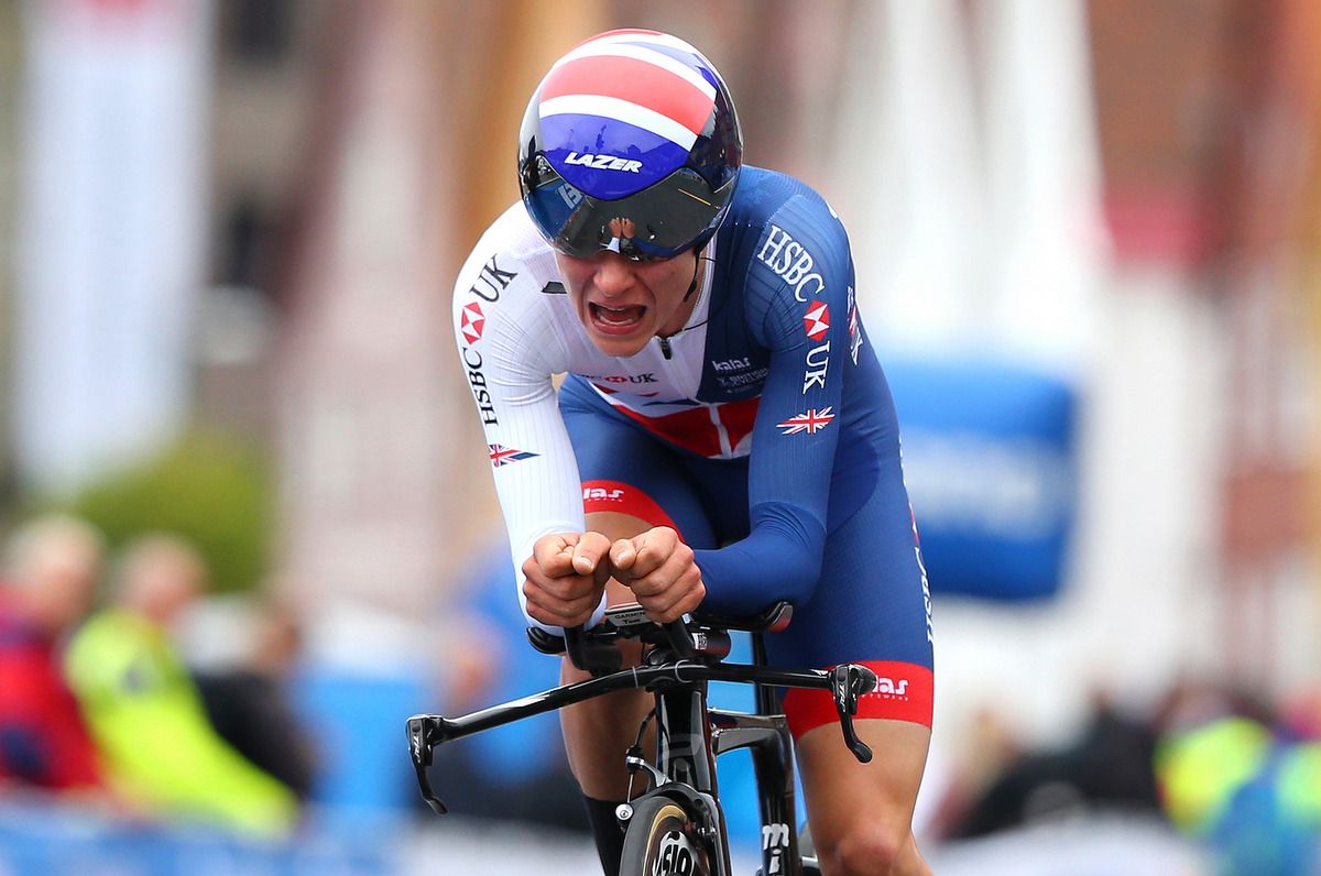 Tom Pidcock won the junior men's TT title for GB