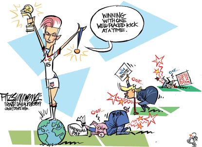 Political Cartoon World Cup Soccer USWNT Megan Rapinoe Trump