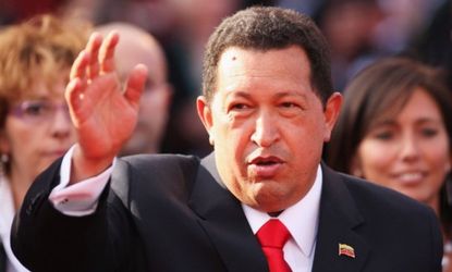 Venezuelan President Hugo Chavez attends the Venice Film Festival in 2009.