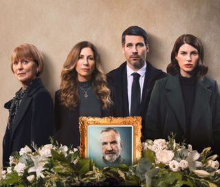 The Inheritance on Channel 5 stars Rob James-Collier, Jemima Rooper and Gaynor Faye as three siblings alongside Samantha Bond as Susan and Larry Lamb pictured as their lat father..