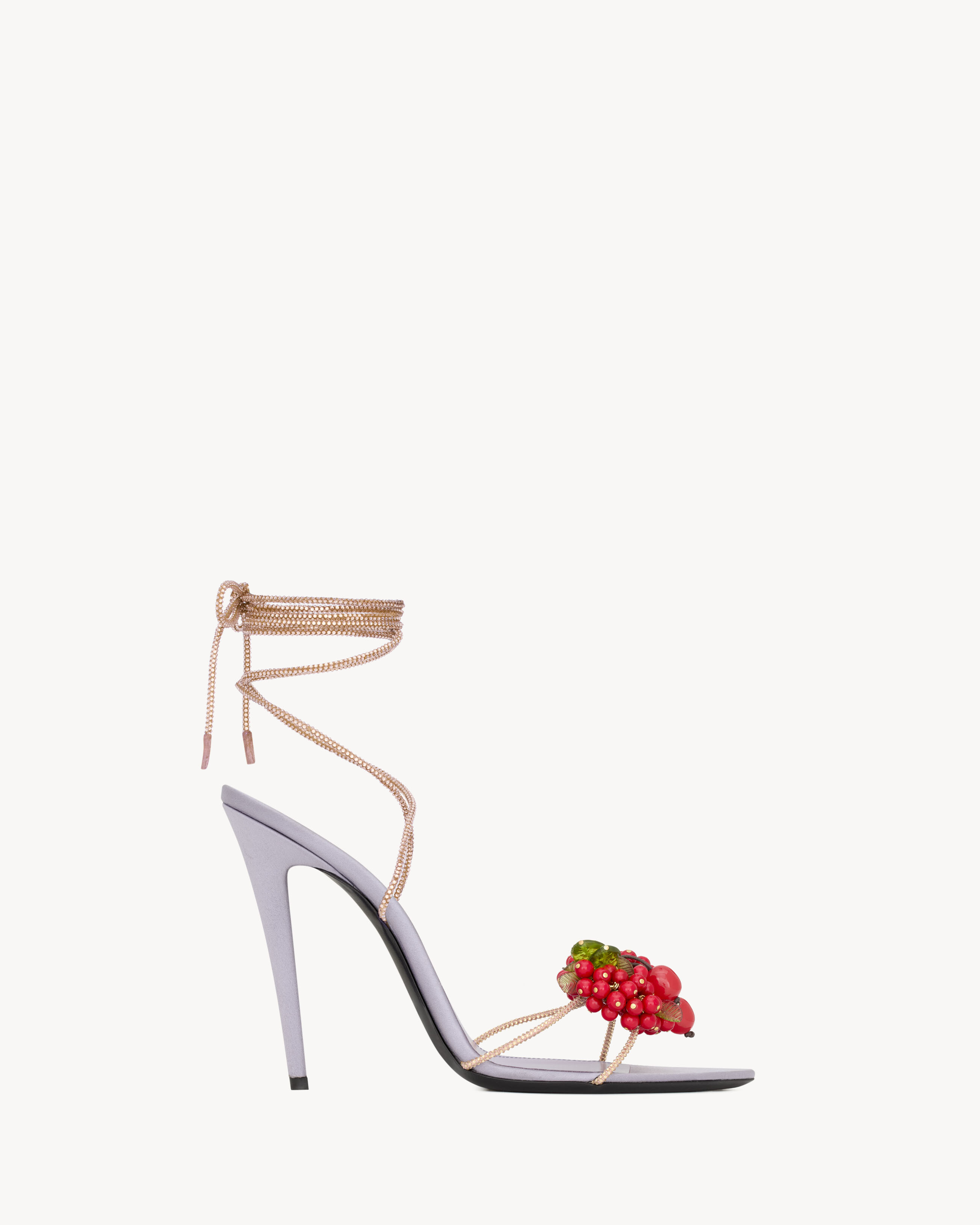 Mon Ch&Eacute;ri Sandals in Suede and Rhinestones