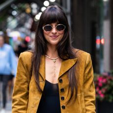 NEW YORK, NEW YORK - MAY 30: Dakota Johnson is seen in Midtown on May 30, 2025 in New York City. 