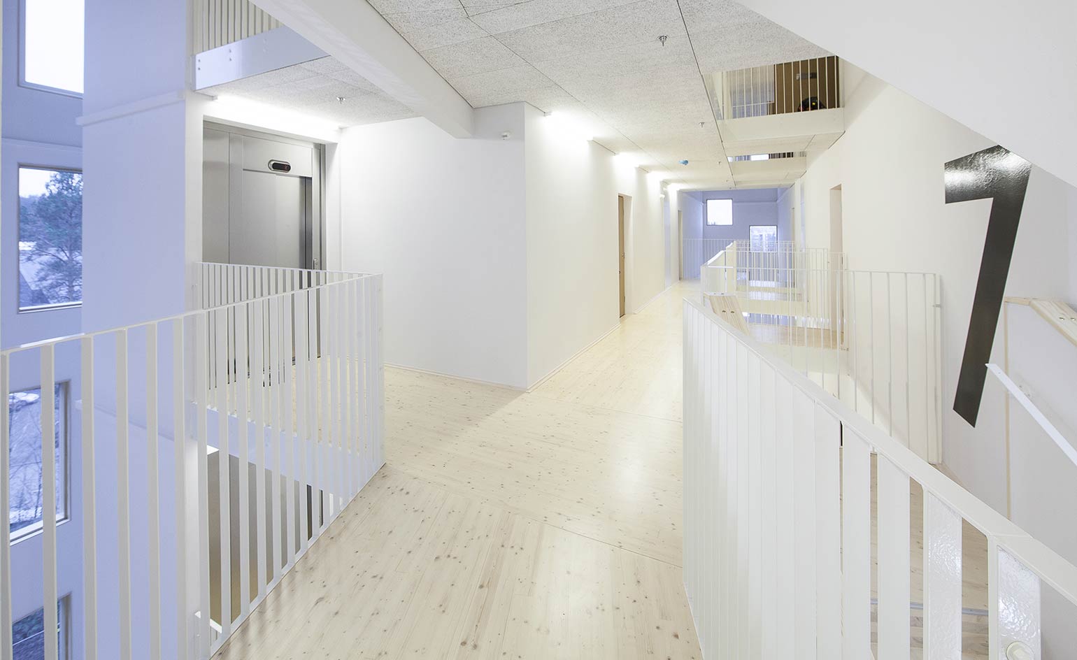 A view of a building inside