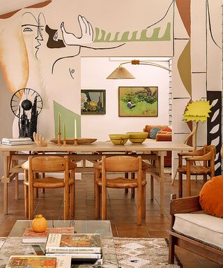 dining room wall ideas with mural