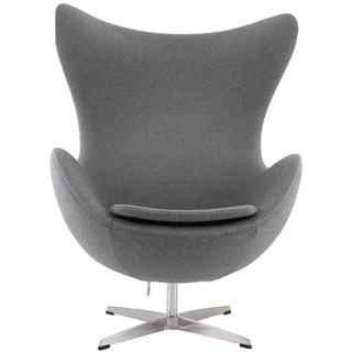 Gray fabric egg chair