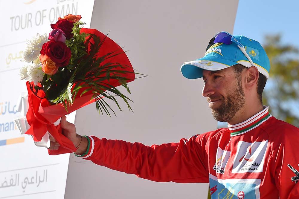 Vincenzo Nibali (Astana) smiles on the podium