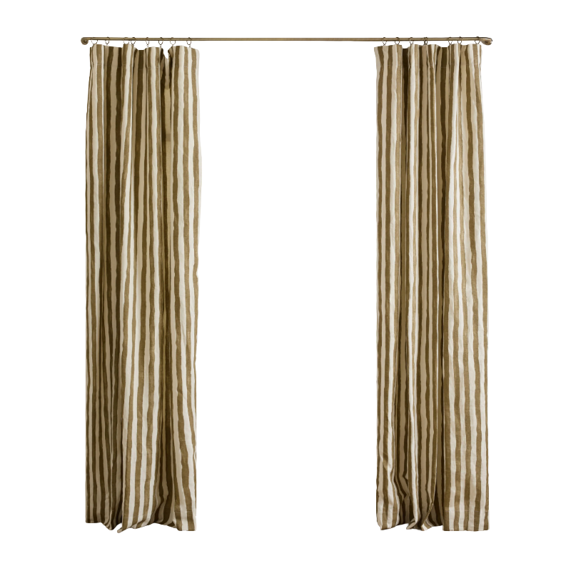Lulu &amp;amp; Georgia, Painterly Stripe Linen Curtain Panel by Sarah Sherman Samuel