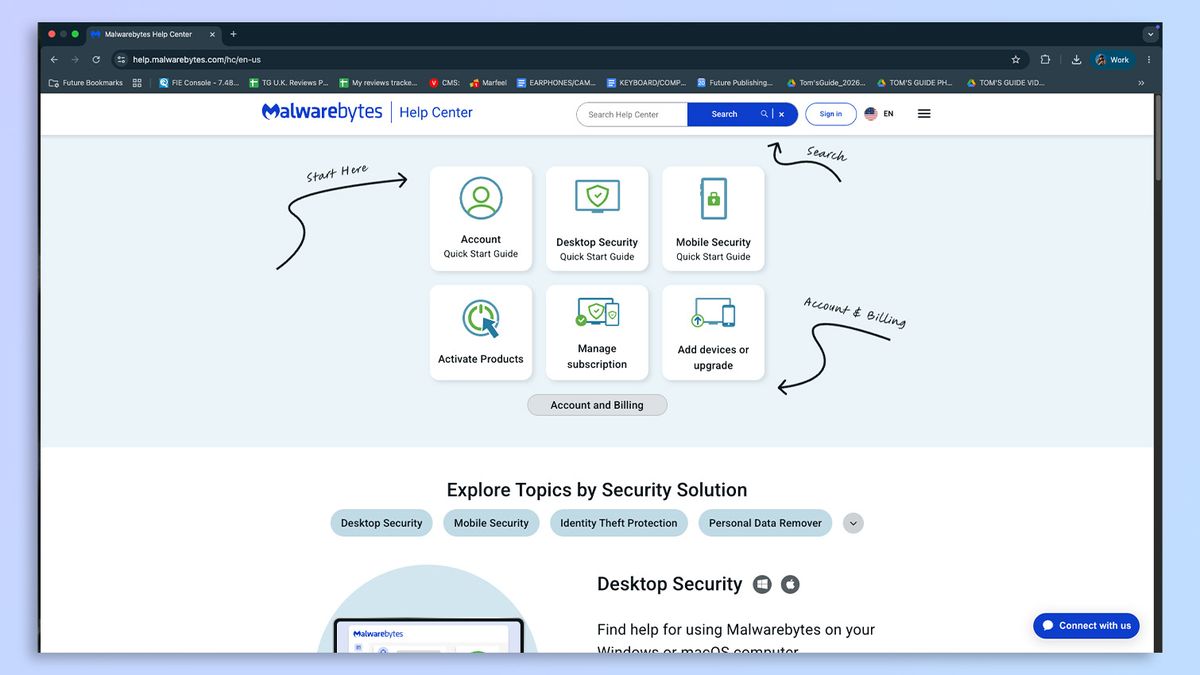 Malwarebytes antivirus software screenshot