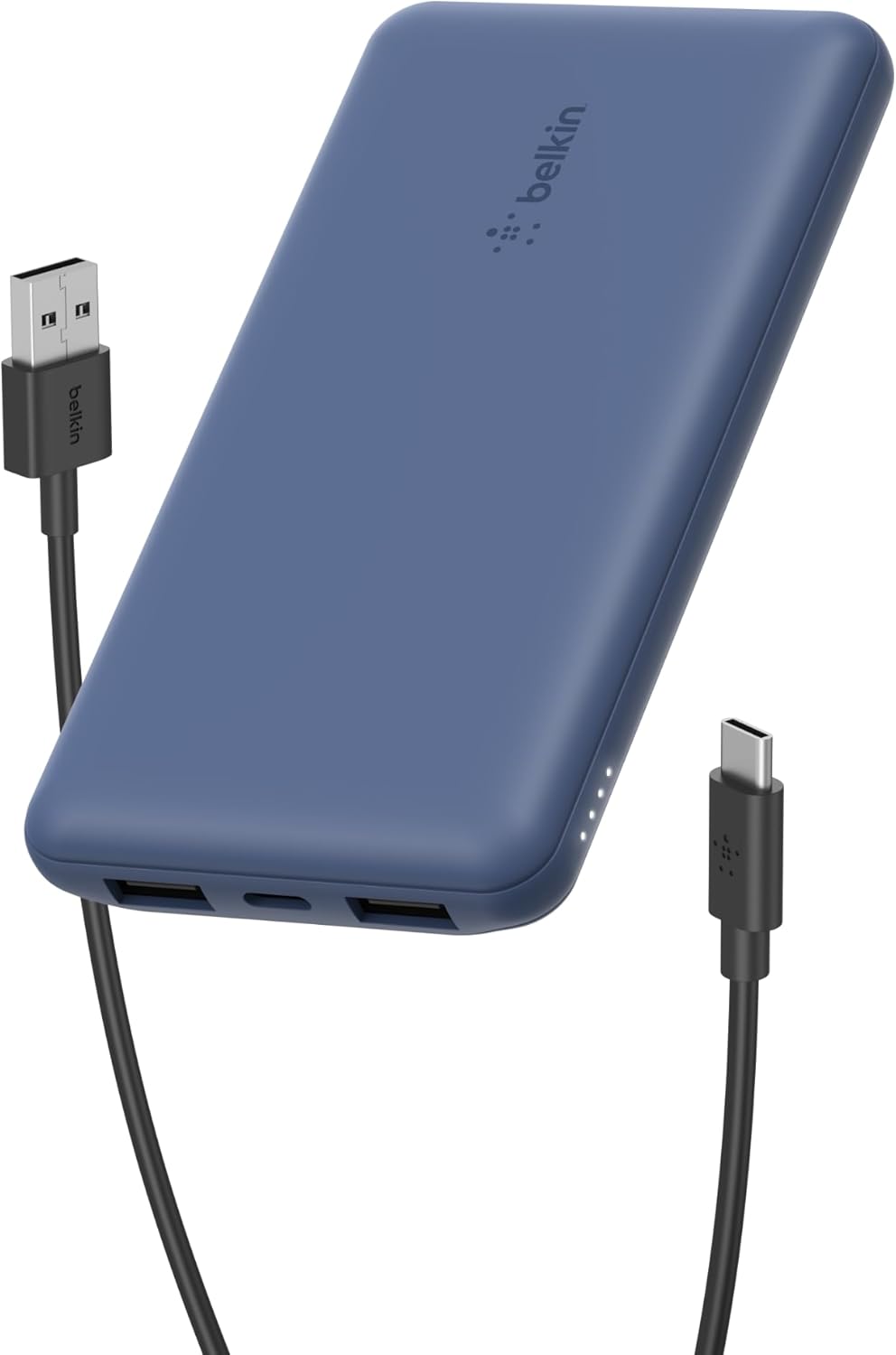 A Belkin portable charger on a white background