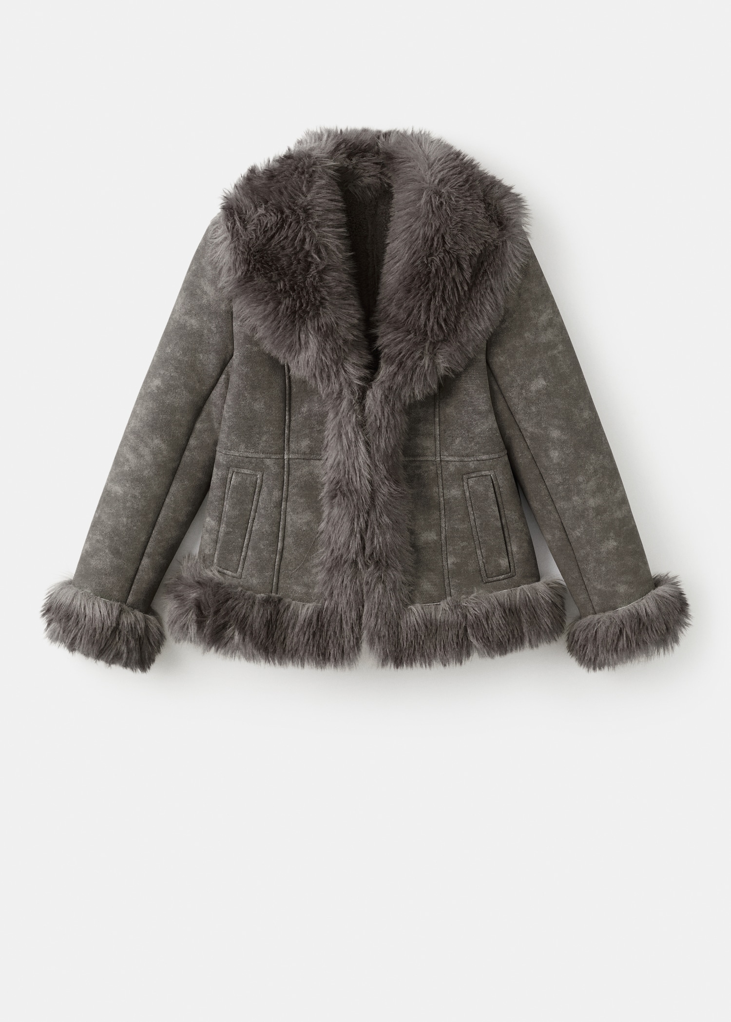 Suede-Effect Faux-Fur Jacket - Women | Mango Usa