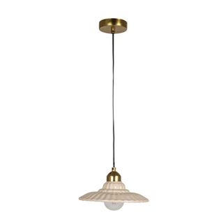 Elegant Stoneware Pleated Pendant Lamp