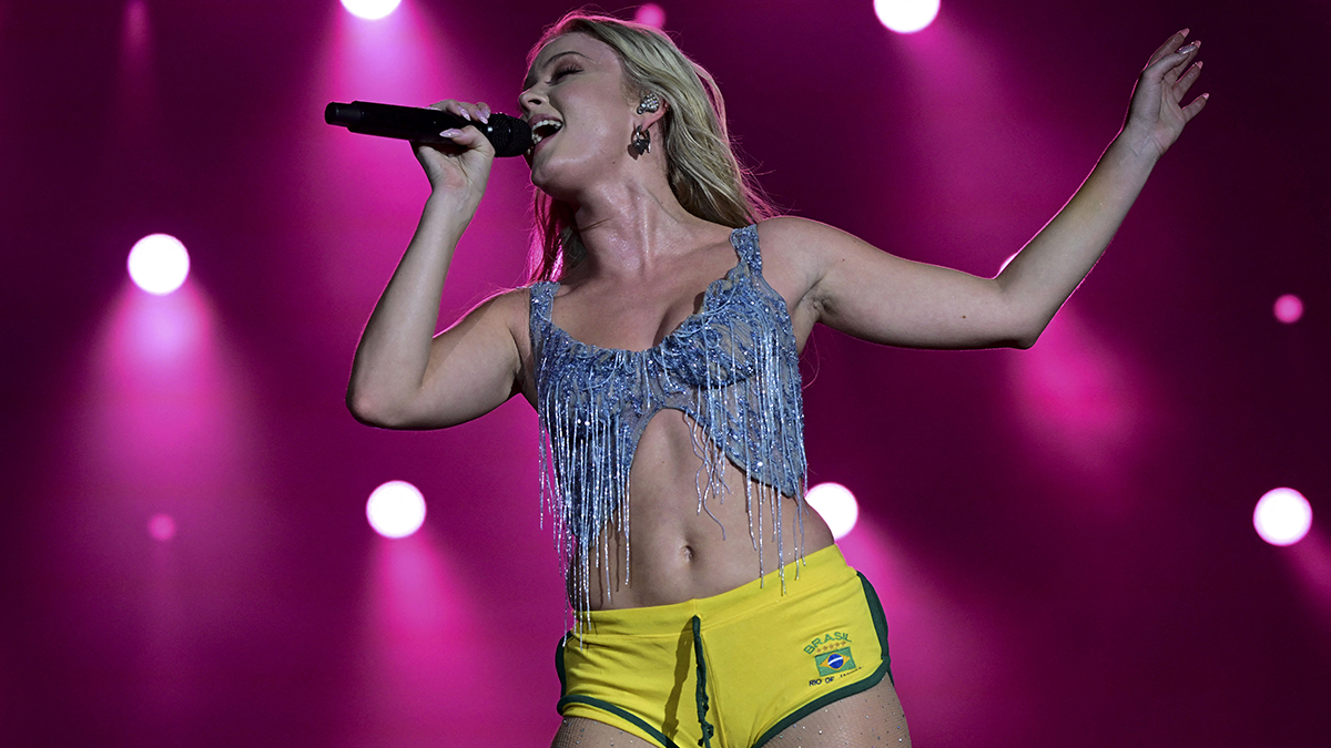 Swedish singer Zara Larsson performs at the main stage of the Rock in Rio music festival at the Rio 2016 Olympic Park in Rio de Janeiro, Brazil, on September 14, 2024. (Photo by Mauro PIMENTEL / AFP) (Photo by MAURO PIMENTEL/AFP via Getty Images)