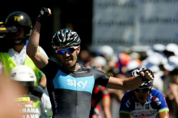 Chris Sutton (Team Sky) kept the celebrations going.