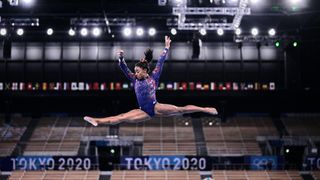 simone biles of united states of america during womens qualification for the artistic gymnastics final at the olympics at ariake gymnastics centre, tokyo, japan on july 25, 2021 photo by ulrik pedersennurphoto via getty images